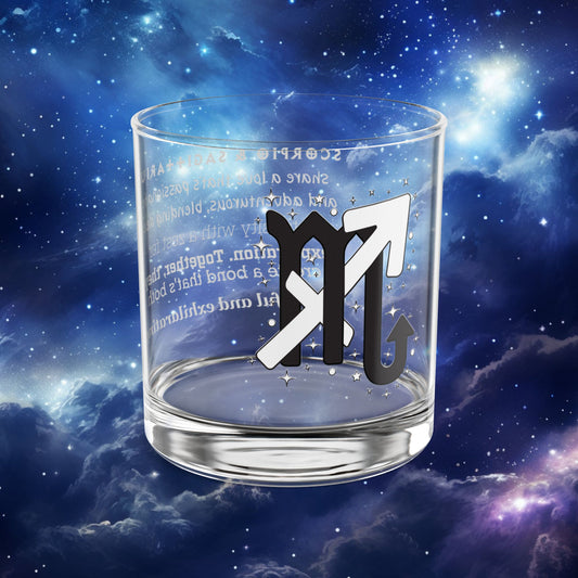 Scorpio Sagittarius Zodiac Rocks Glass