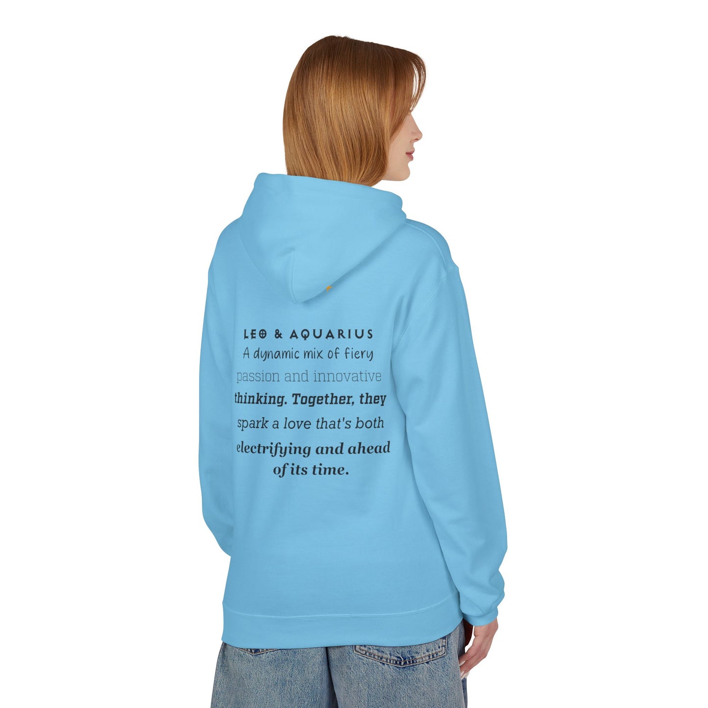 Astrology Zodiac Pairing Hoodie - Leo and Aquarius Love Description
