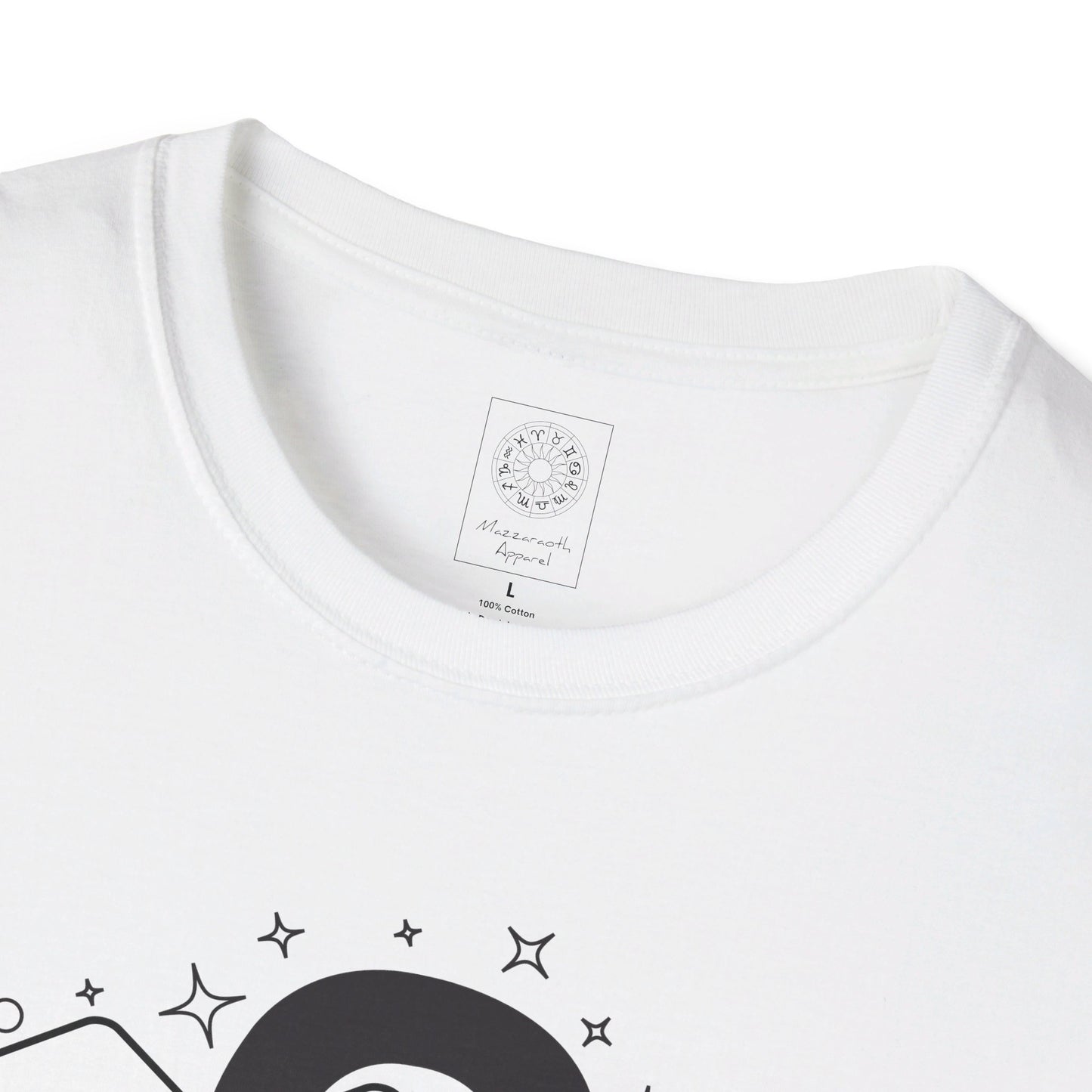 Astrology Zodiac Unisex Softstyle T-Shirt with Leo and Aquarius Symbols and Love Description