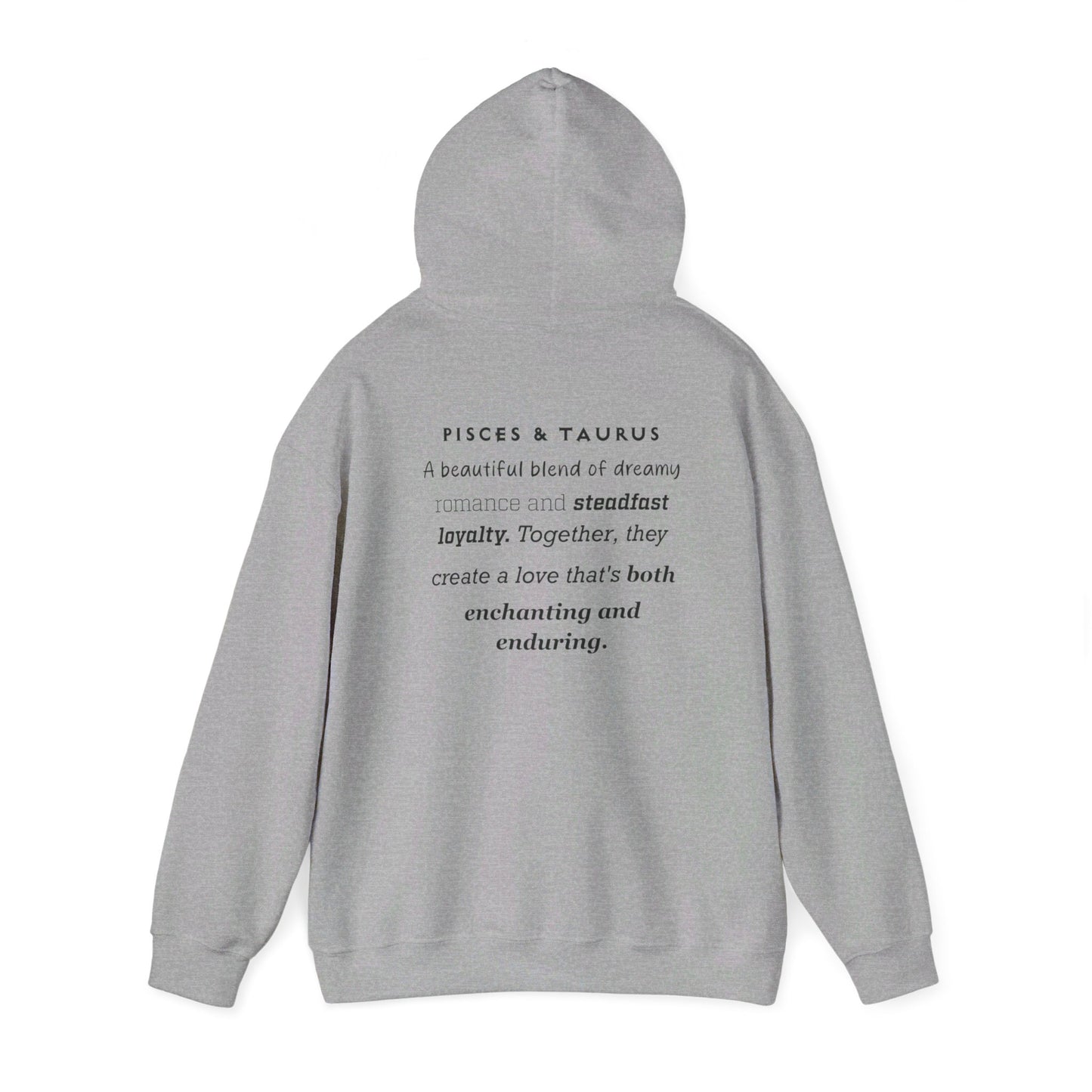 Couples Zodiac Hoodie with Pisces and Taurus Design 2
