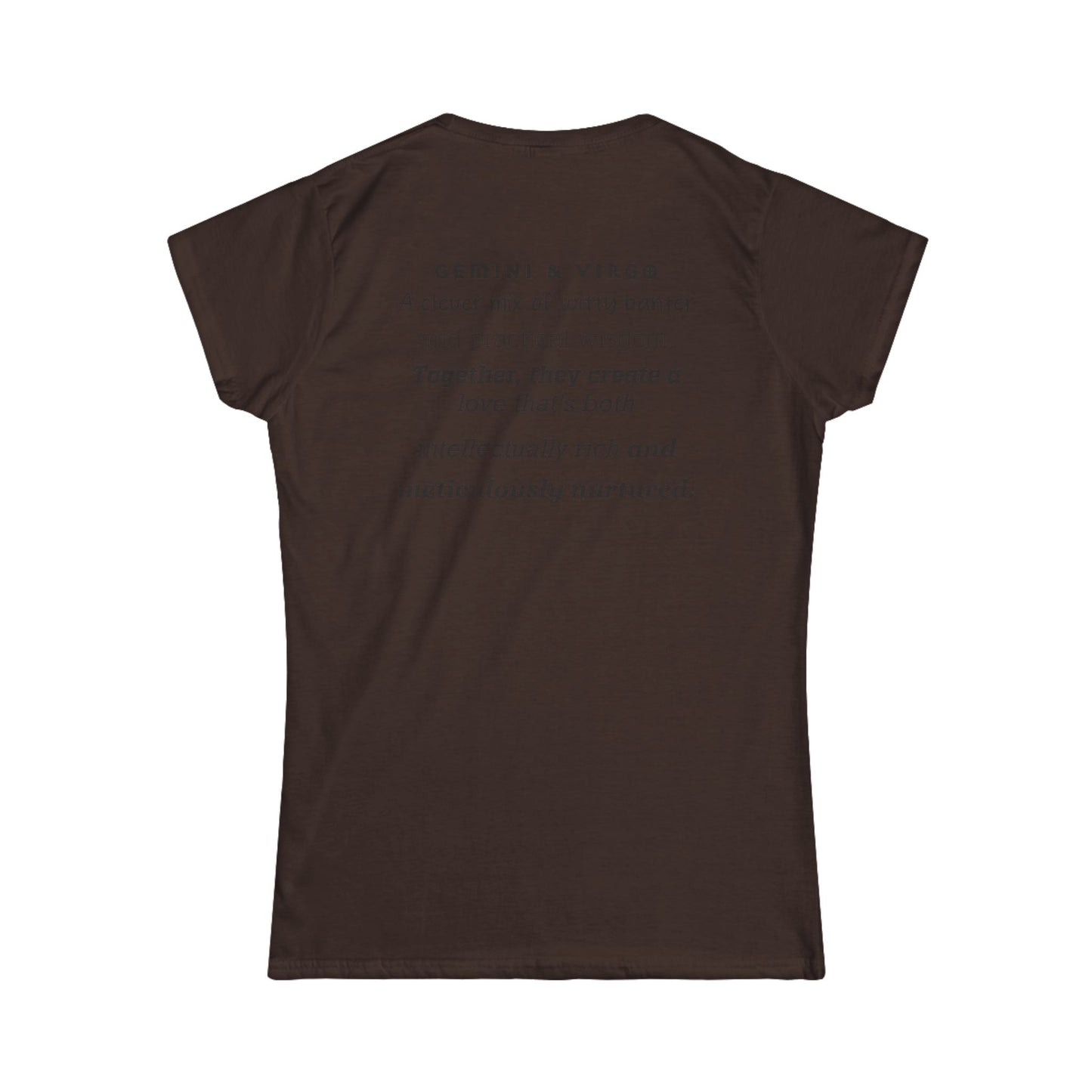 Astrology Zodiac Unisex T-Shirt with Gemini Virgo symbol and love description