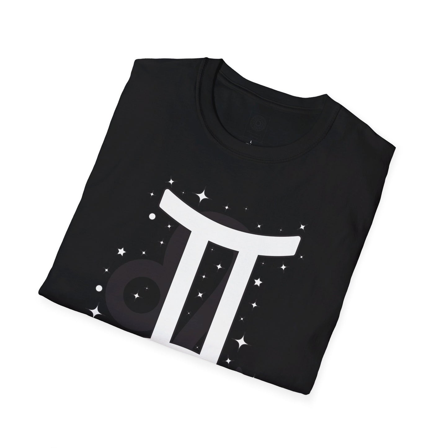 Astrology Zodiac Unisex Softstyle T-Shirt with Leo and Gemini Symbols and Love Description