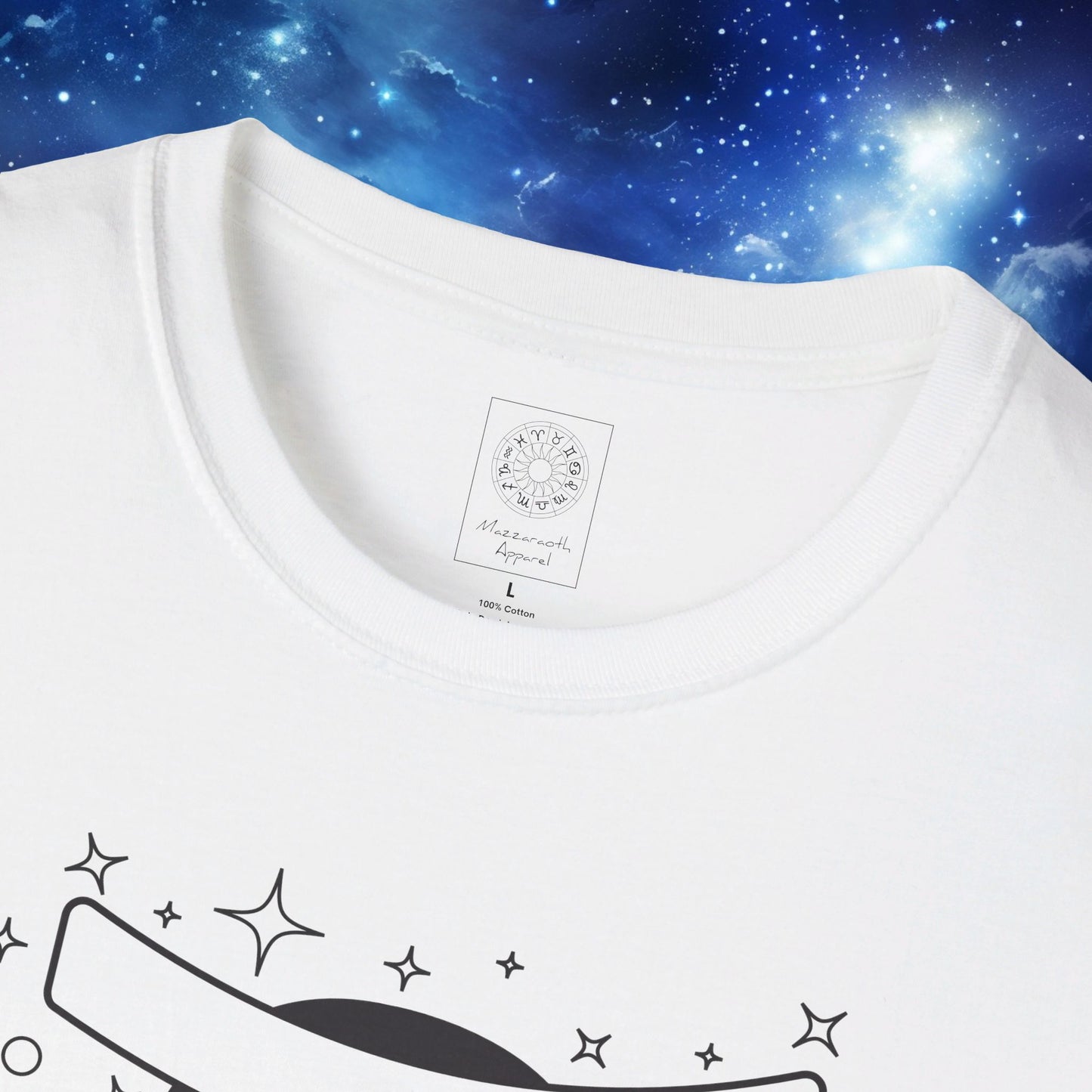 Astrology Zodiac Unisex Softstyle T-Shirt with Leo and Gemini Symbols and Love Description