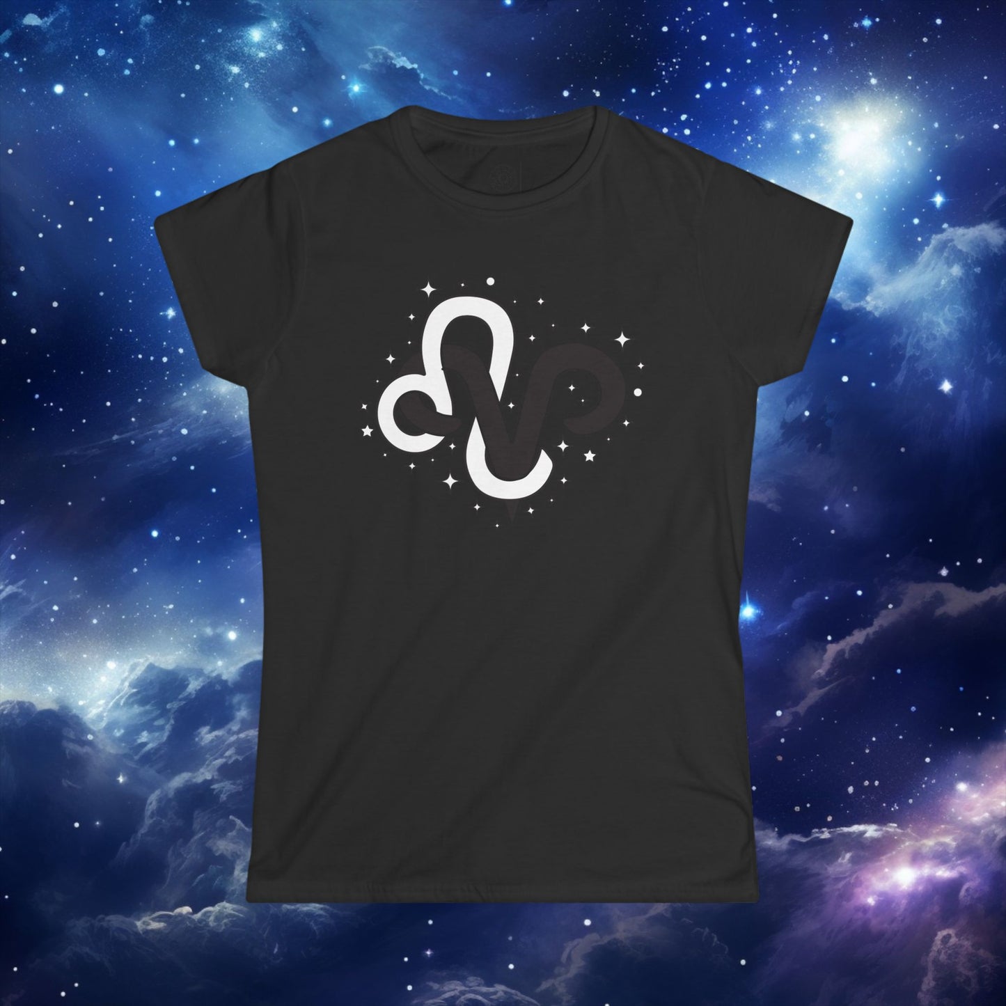 Astrology Zodiac Women's Softstyle Tee Aries and Leo with Love Description