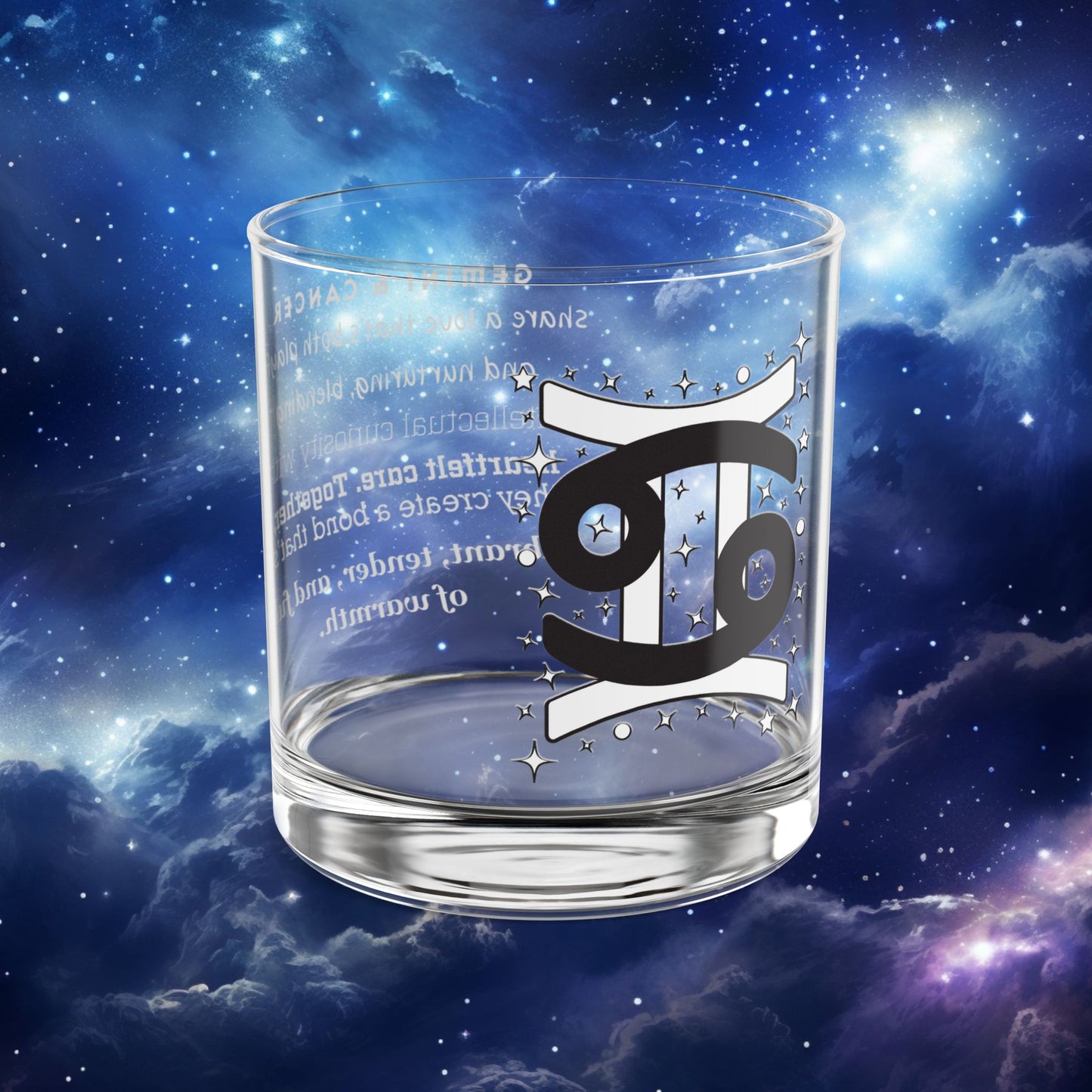 Cancer Gemini Zodiac Rocks Glass