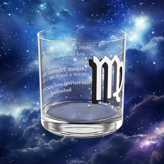 Virgo Virgo Zodiac Rocks Glass