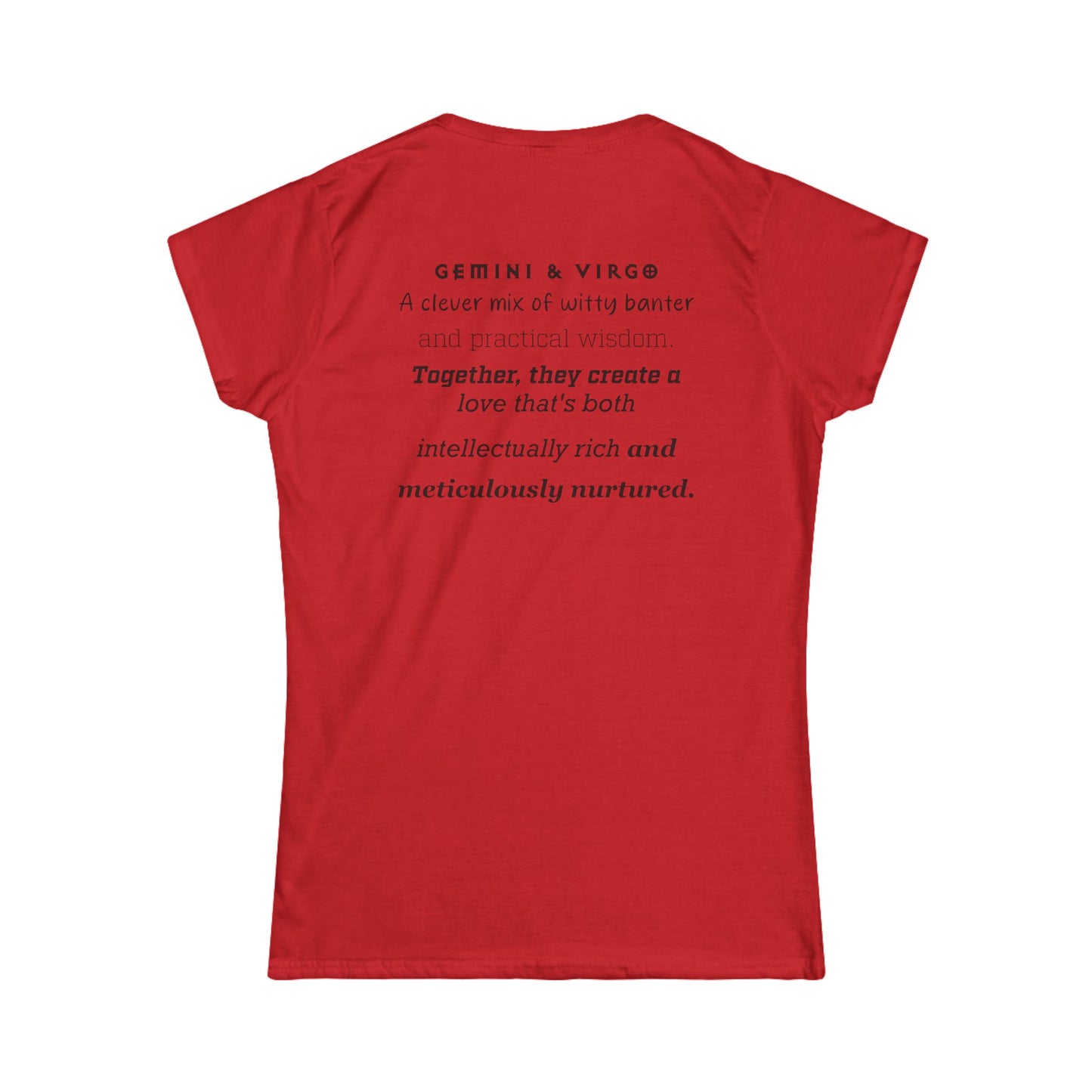 Astrology Zodiac Unisex T-Shirt with Gemini Virgo symbol and love description