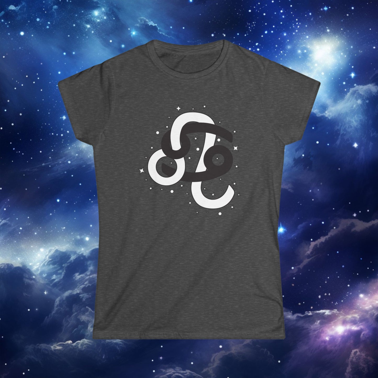 Astrology Zodiac Women's Softstyle Tee Cancer and Leo With Love Description on Back