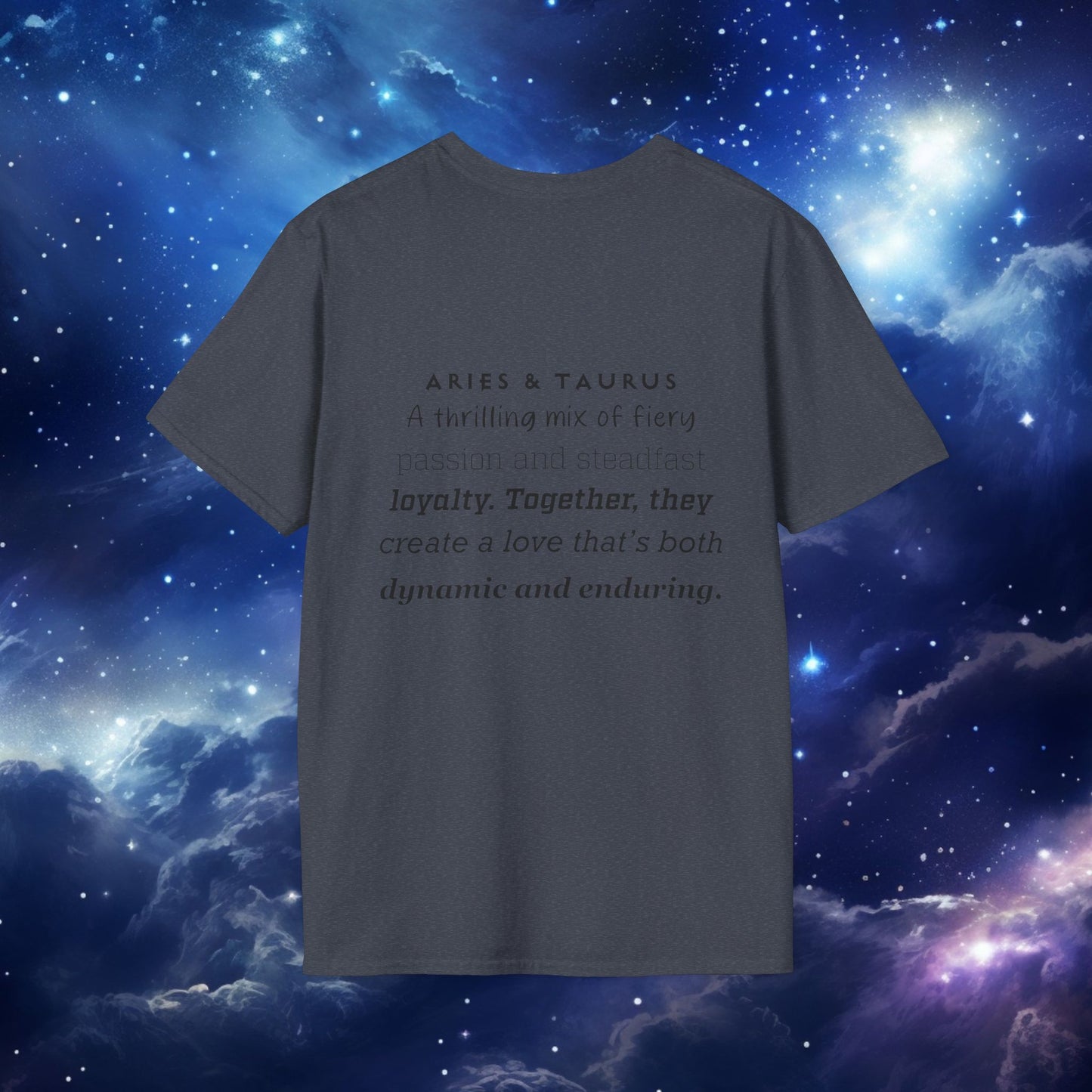 Zodiac Pairing Aries Taurus Unisex T-Shirt with Love Description