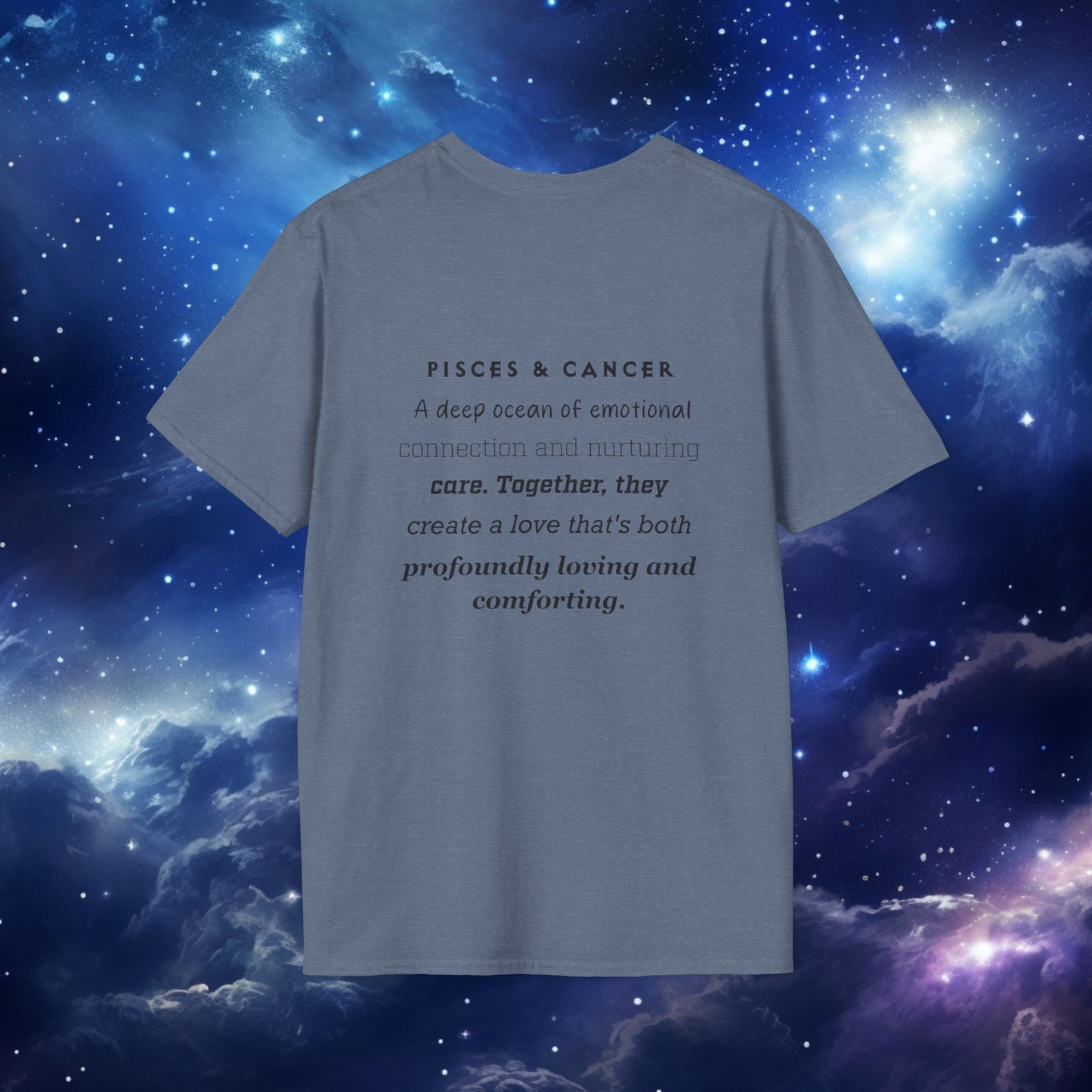 Pisces Cancer Astrology Unisex Tee, Zodiac Inspired T-shirt, Custom Personalized Tee, Sweetest Day Gift for Him