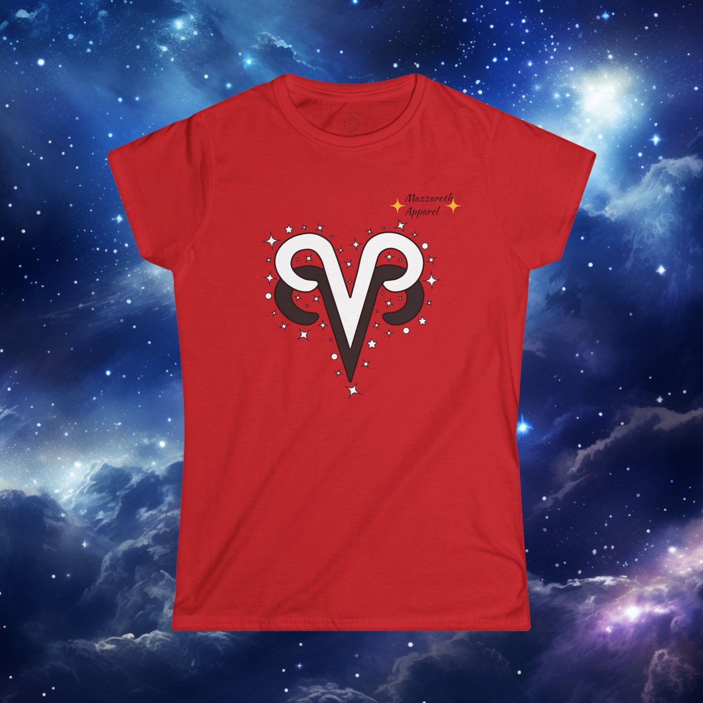 Astrology Zodiac Women's Softstyle Tee with Aries and Aries and Love Description