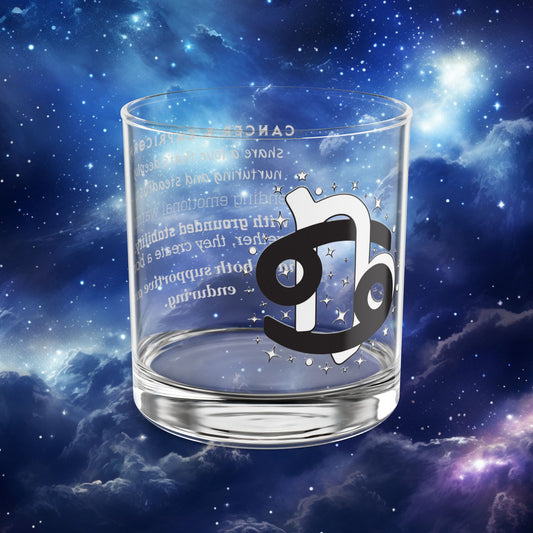 Cancer Capricorn Zodiac Rocks Glass