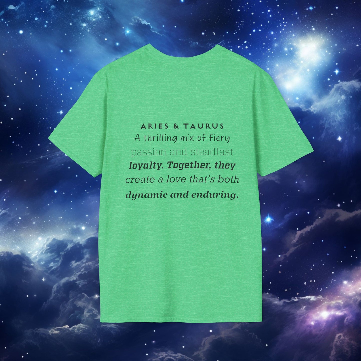 Zodiac Pairing Aries Taurus Unisex T-Shirt with Love Description