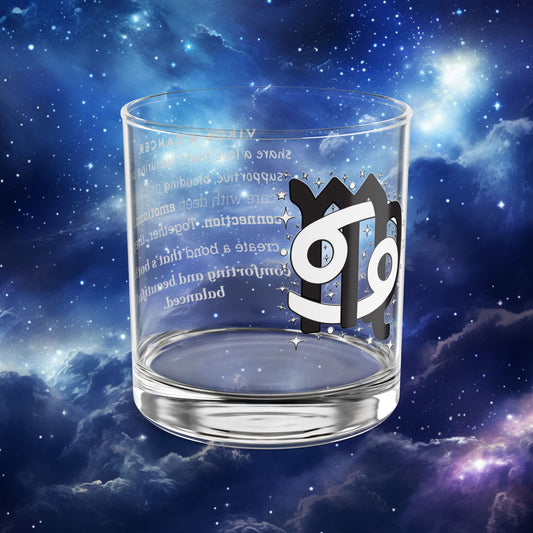 Virgo Cancer Zodiac Rocks Glass