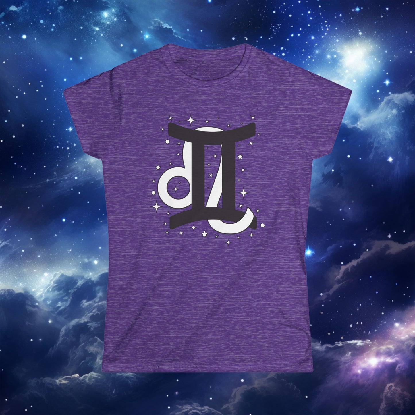 Astrology Zodiac Women's Softstyle Tee Gemini and Leo With Love Description on Back