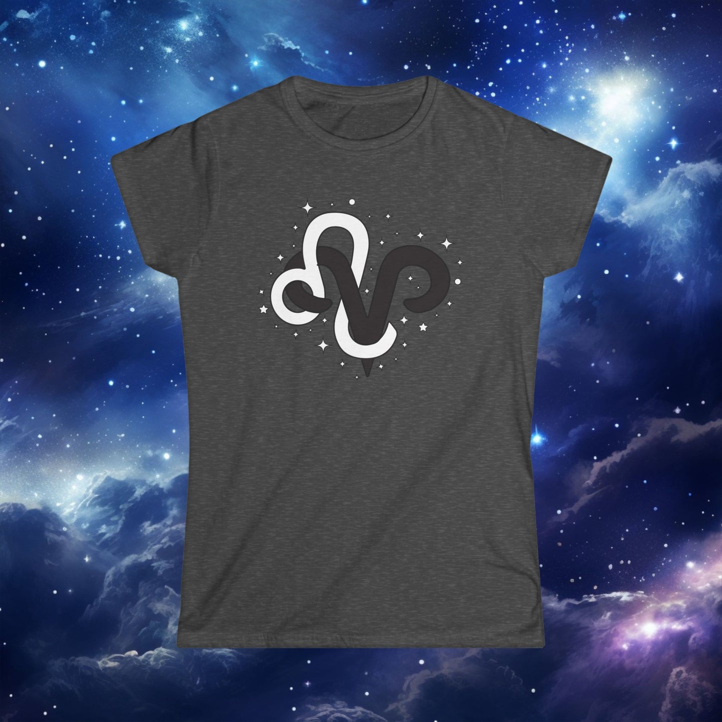 Astrology Zodiac Women's Softstyle Tee Aries and Leo with Love Description