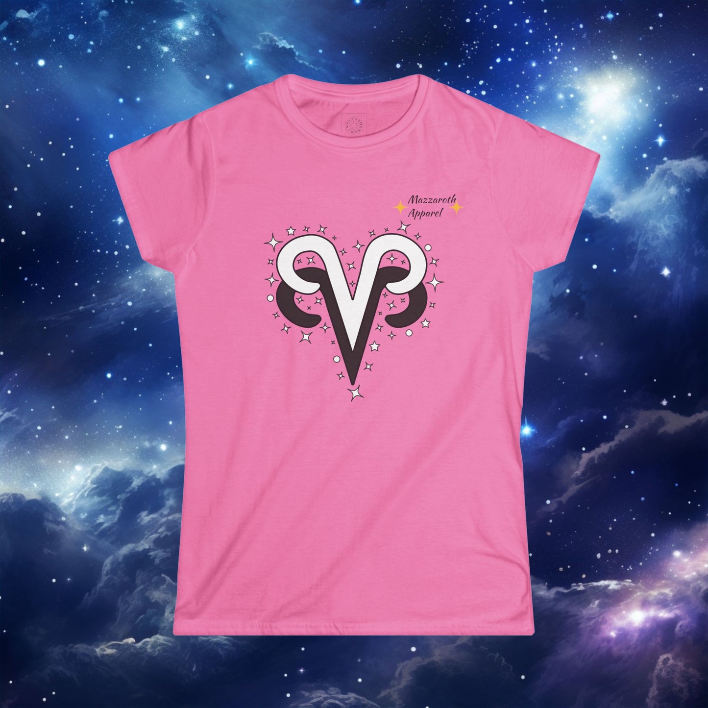 Astrology Zodiac Women's Softstyle Tee with Aries and Aries and Love Description