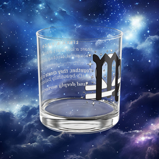 Virgo Libra Zodiac Rocks Glass