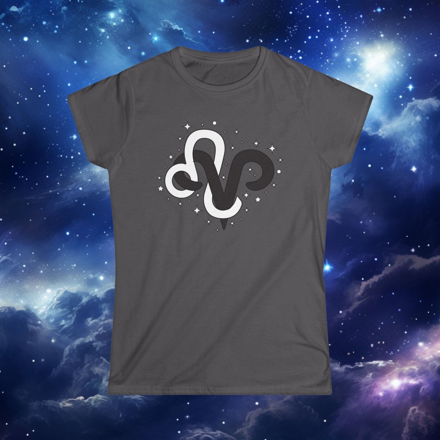 Astrology Zodiac Women's Softstyle Tee Aries and Leo with Love Description