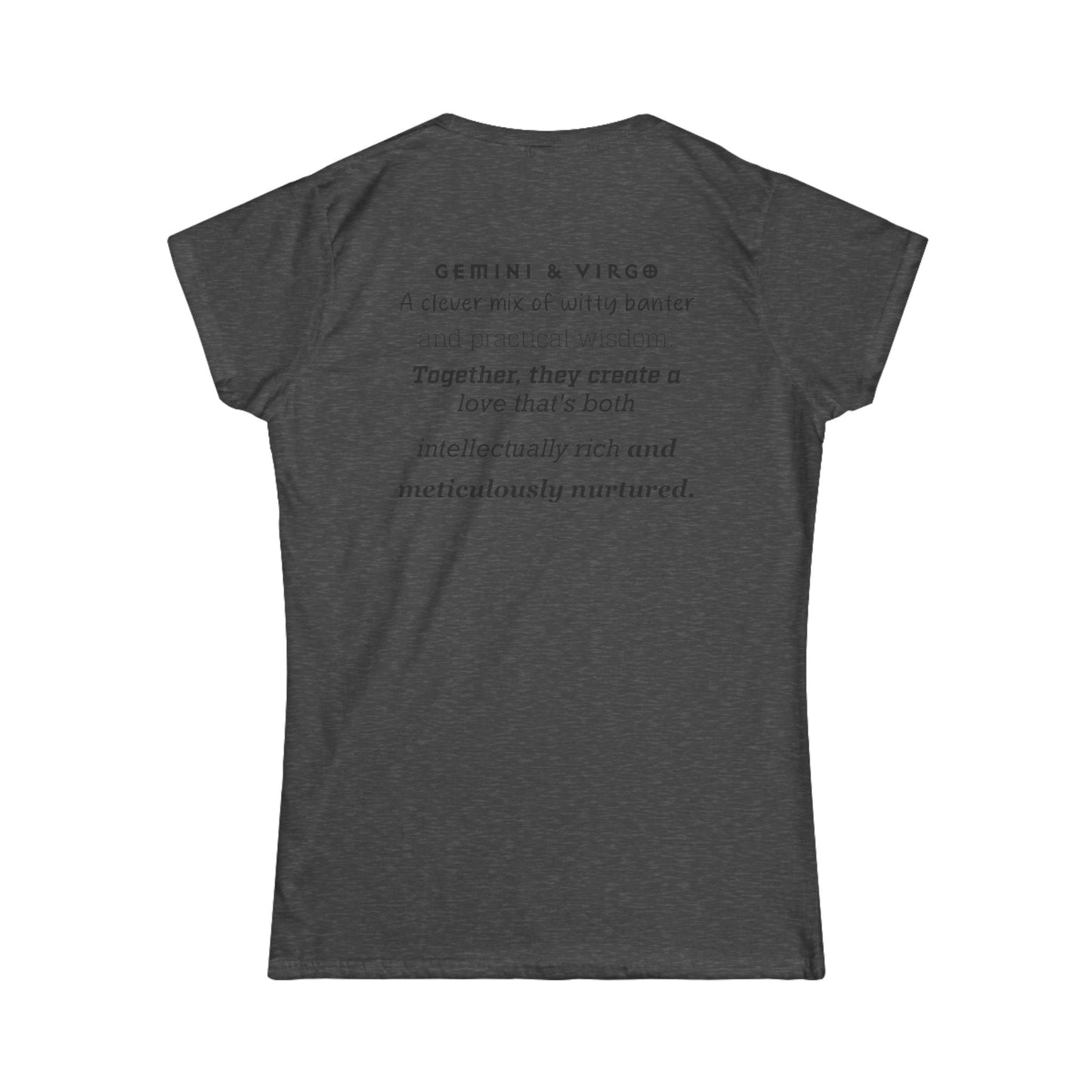 Astrology Zodiac Unisex T-Shirt with Gemini Virgo symbol and love description