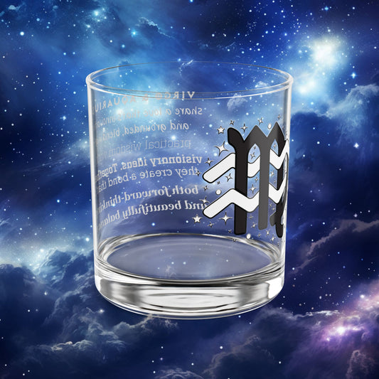 Virgo Aquarius Zodiac Rocks Glass