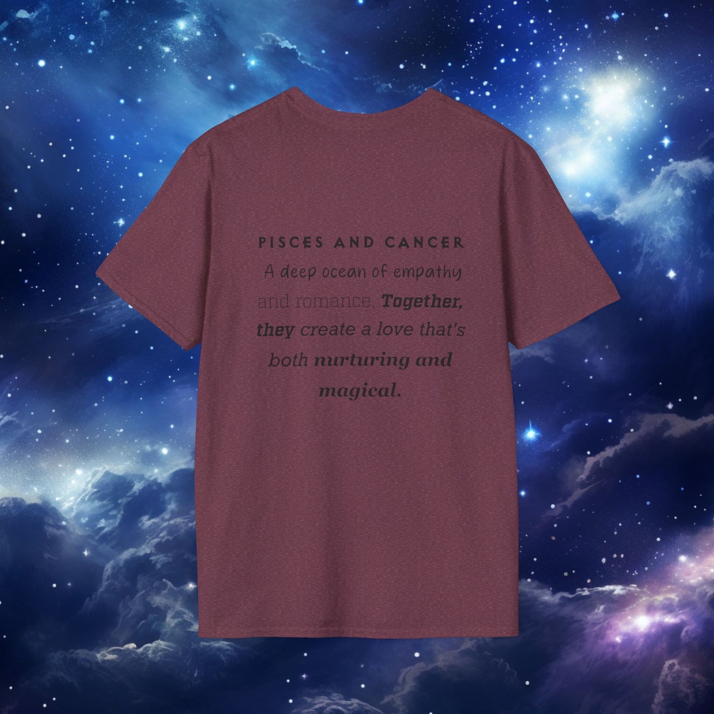 Pisces Cancer Astrology Unisex Tee, Zodiac Inspired T-shirt, Custom Personalized Tee, Sweetest Day Gift for Him