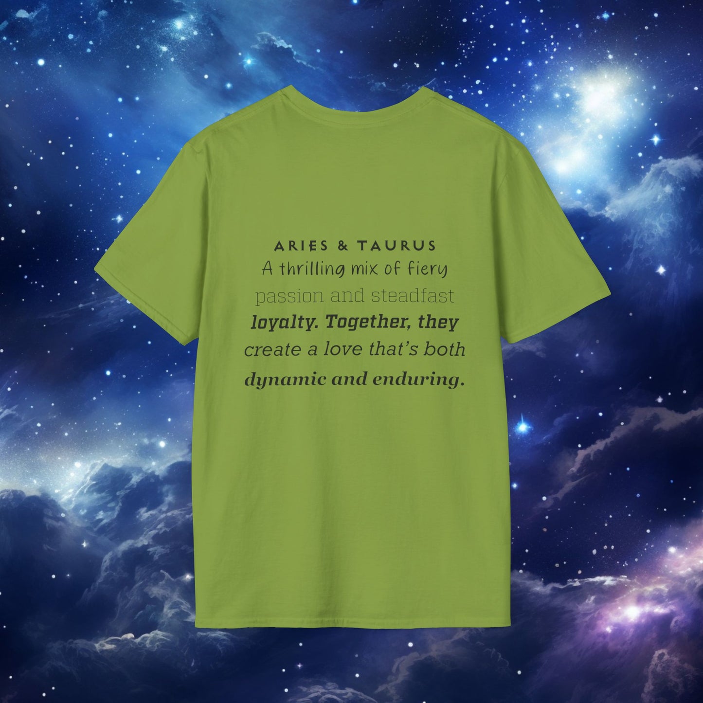 Zodiac Pairing Aries Taurus Unisex T-Shirt with Love Description