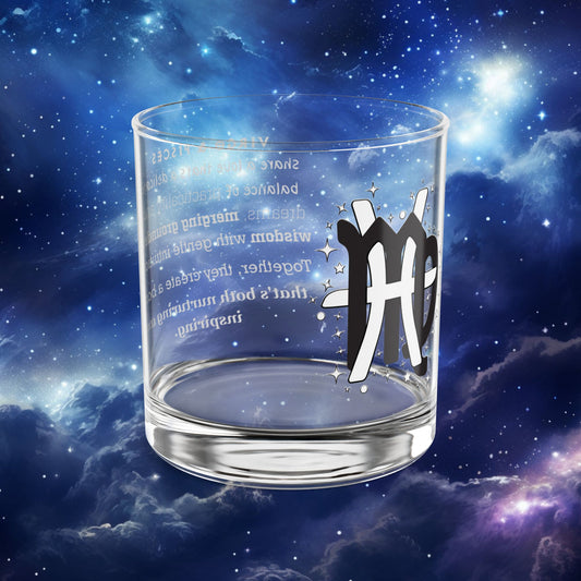 Virgo Pisces Zodiac Rocks Glass