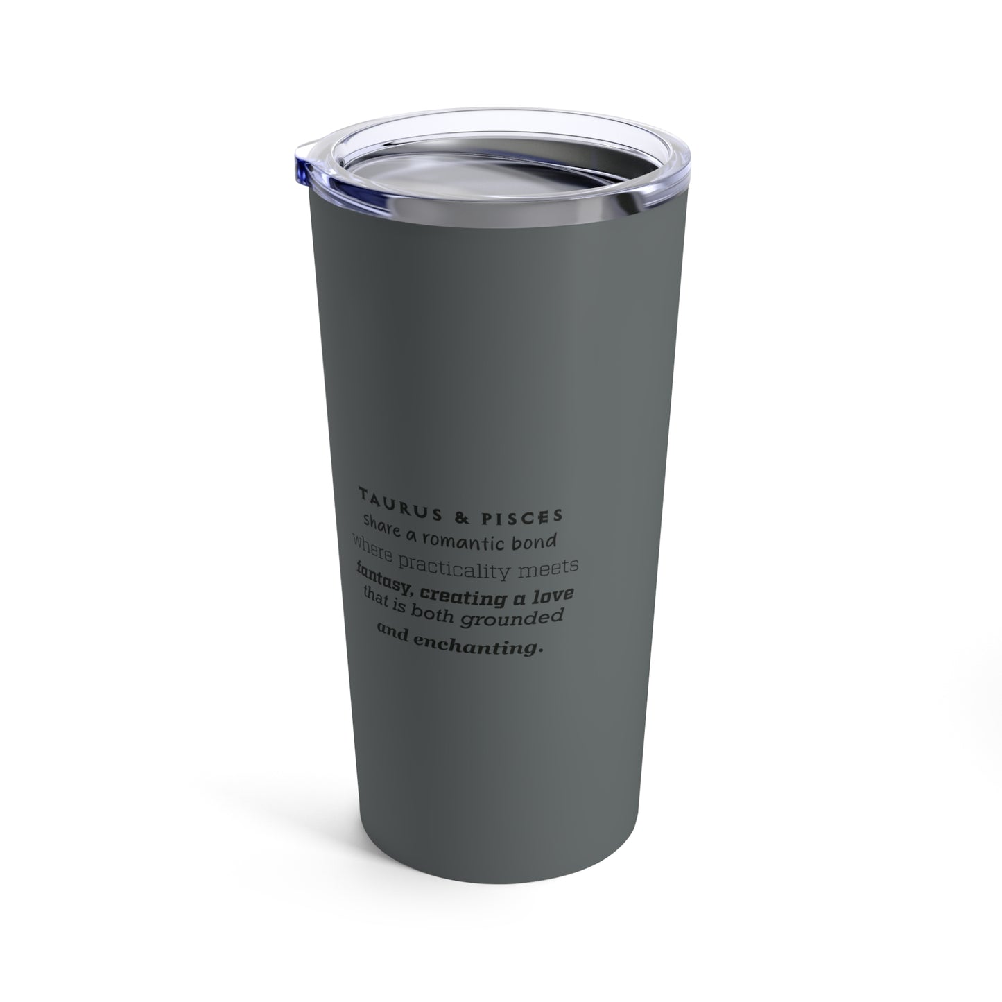Tumbler 20oz Intertwined Pisces and Taurus Love Description