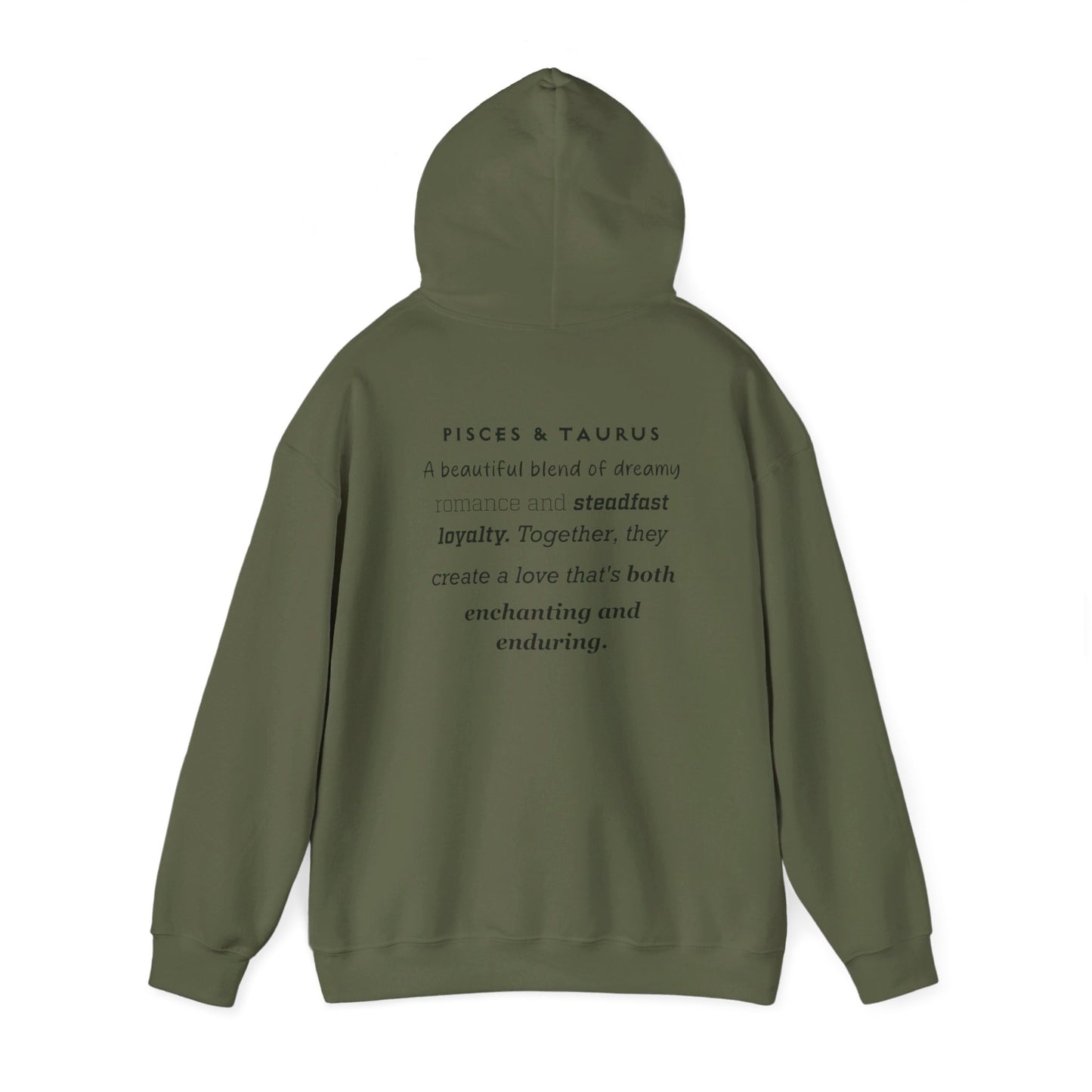 Couples Zodiac Hoodie with Pisces and Taurus Design 2