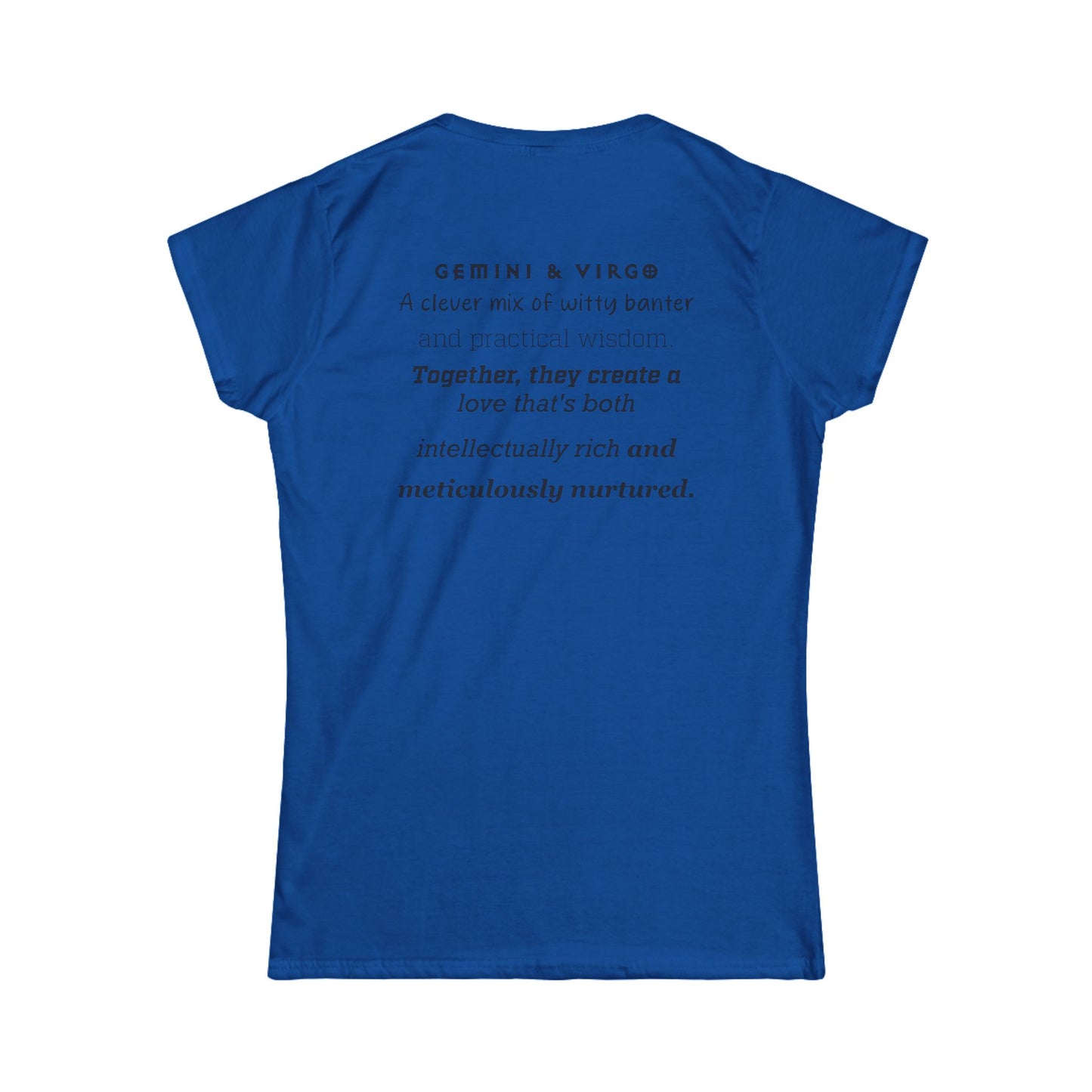 Astrology Zodiac Unisex T-Shirt with Gemini Virgo symbol and love description