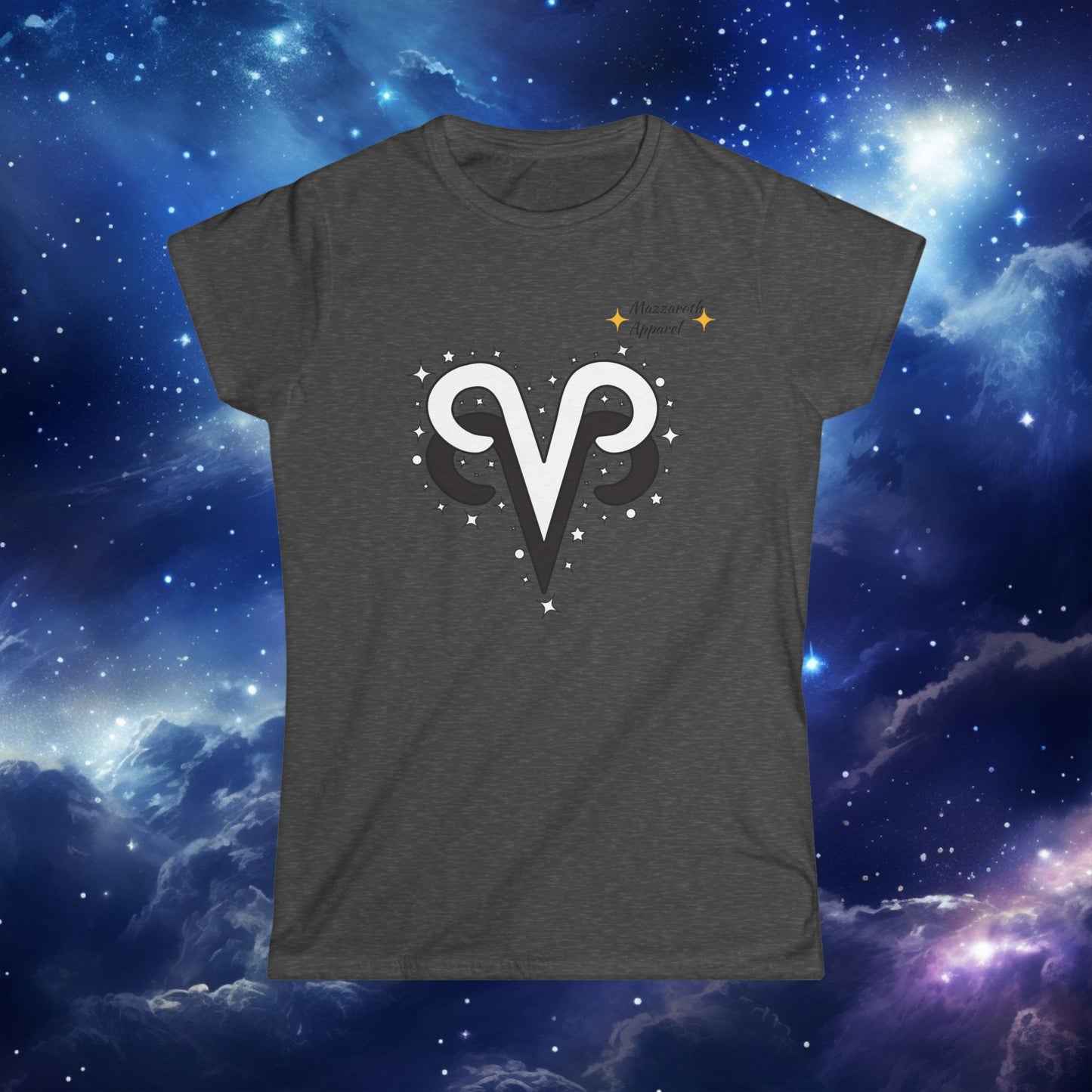 Astrology Zodiac Women's Softstyle Tee with Aries and Aries and Love Description