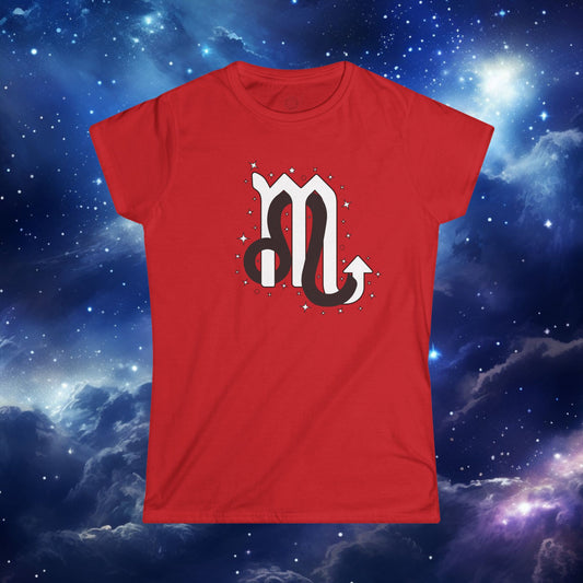 Astrology Zodiac Women's Softstyle Tee with Leo and Scorpio and Love Description