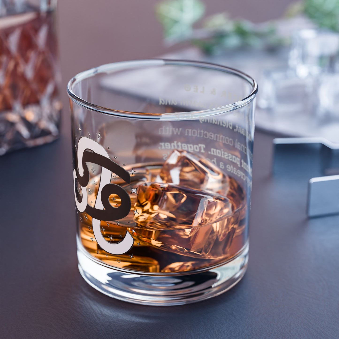 Cancer Leo Zodiac Rocks Glass