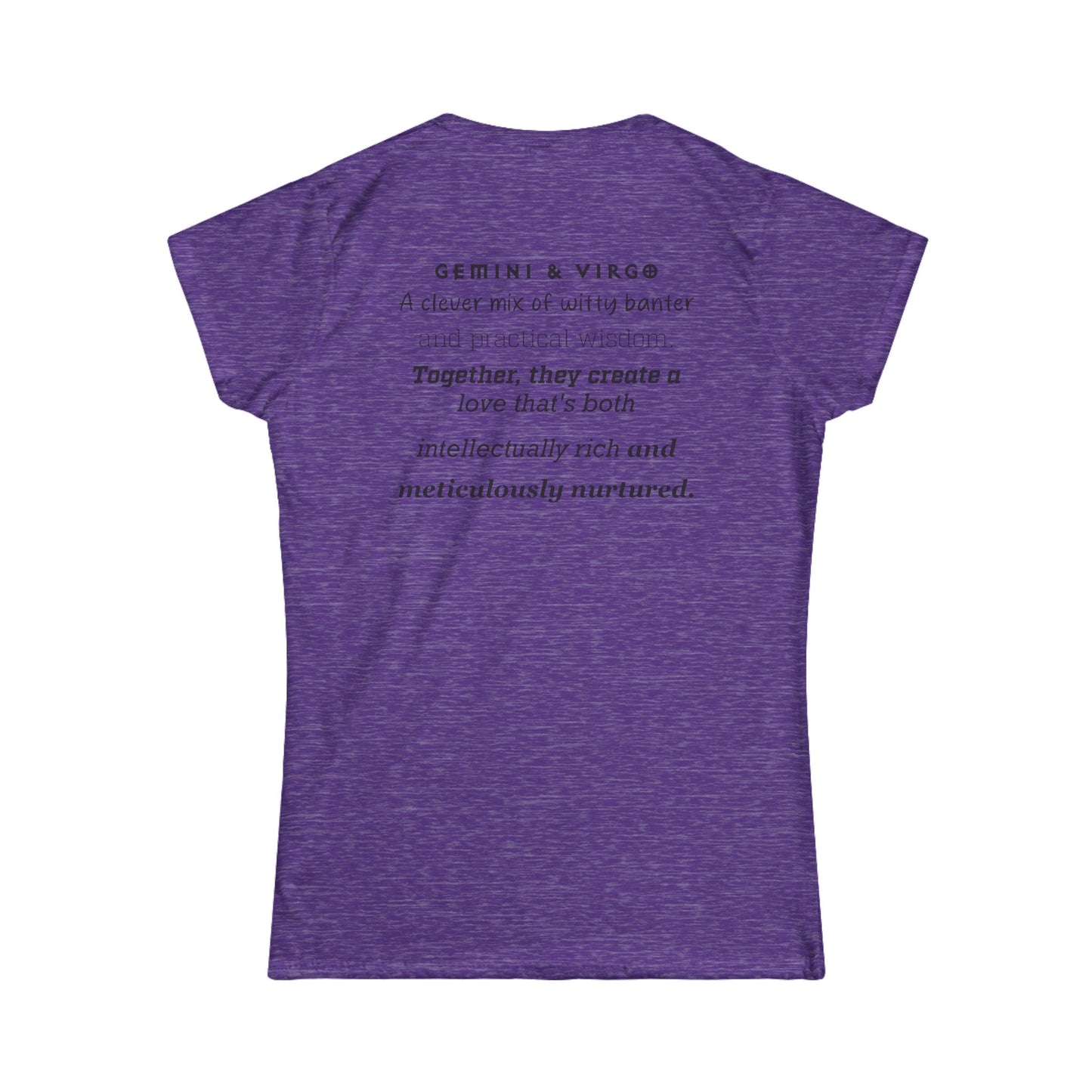 Astrology Zodiac Unisex T-Shirt with Gemini Virgo symbol and love description