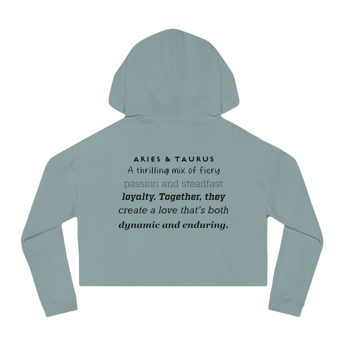 Cropped Hoodie Aries and Taurus Love Description Sweatshirt