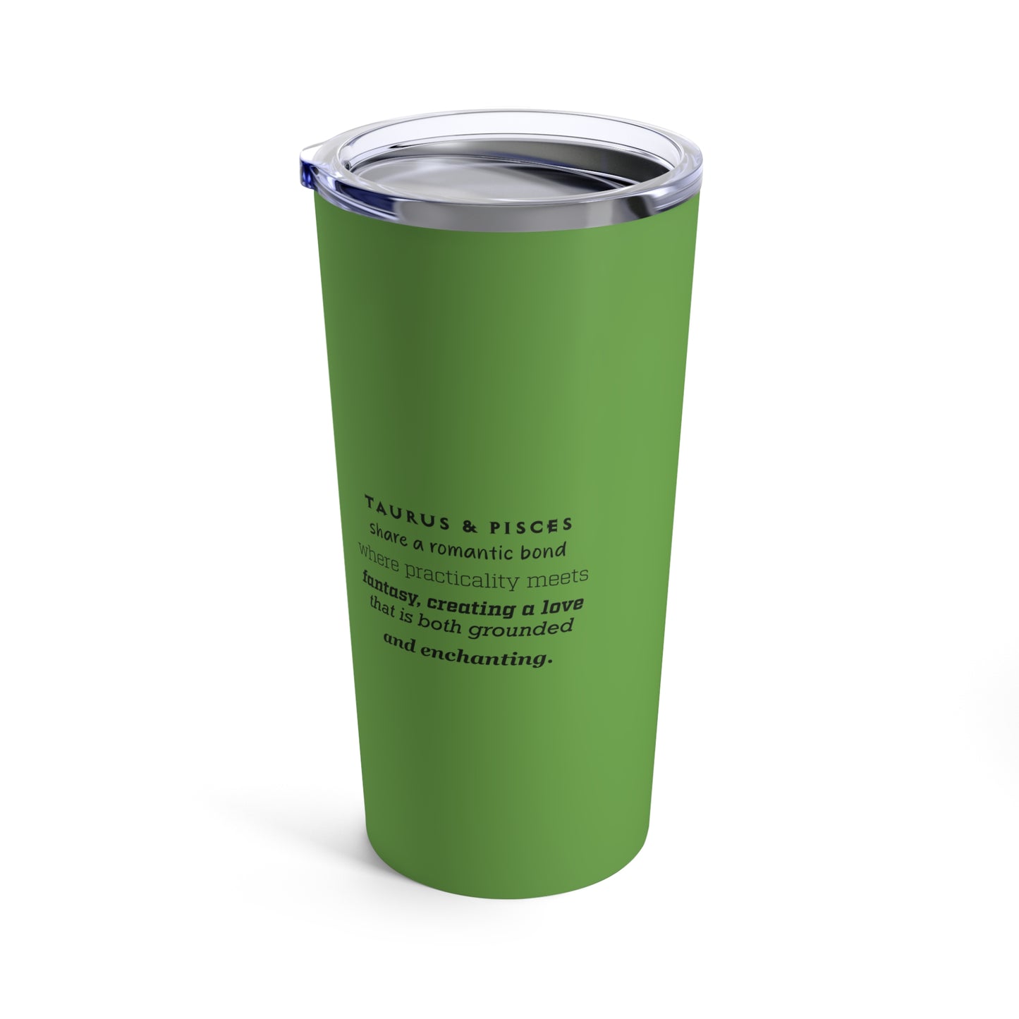 Tumbler 20oz Intertwined Pisces and Taurus Love Description