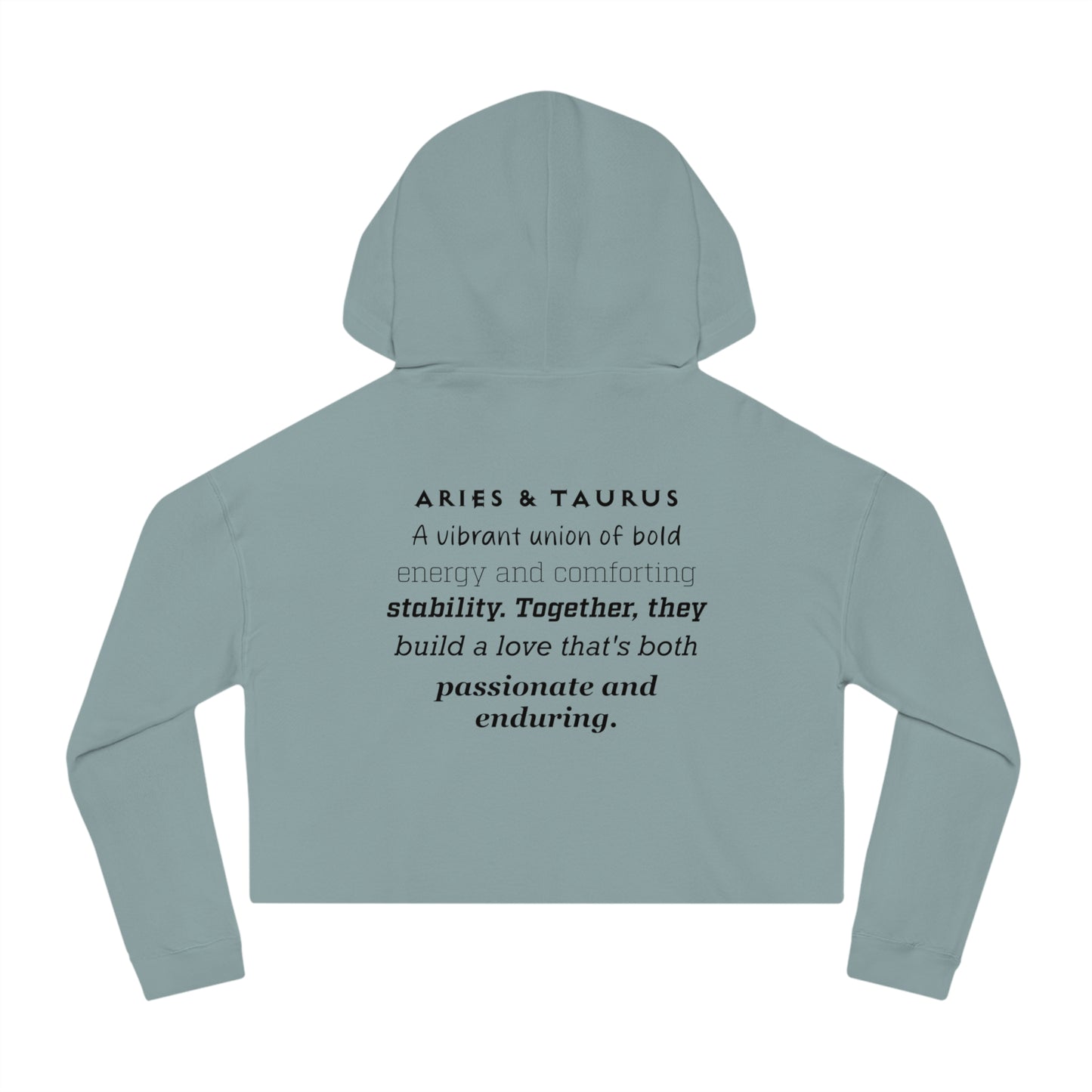 Cropped Hoodie Aries and Taurus Love Description Sweatshirt 2