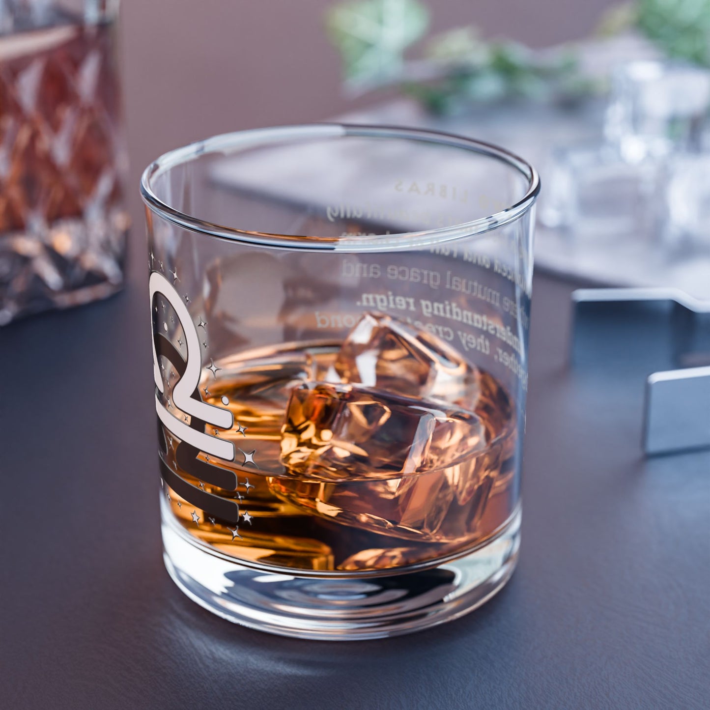 Libra Libra Zodiac Rocks Glass
