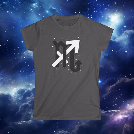 Astrology Zodiac Women's Softstyle Tee Scorpio and Sagittarius with Love Description