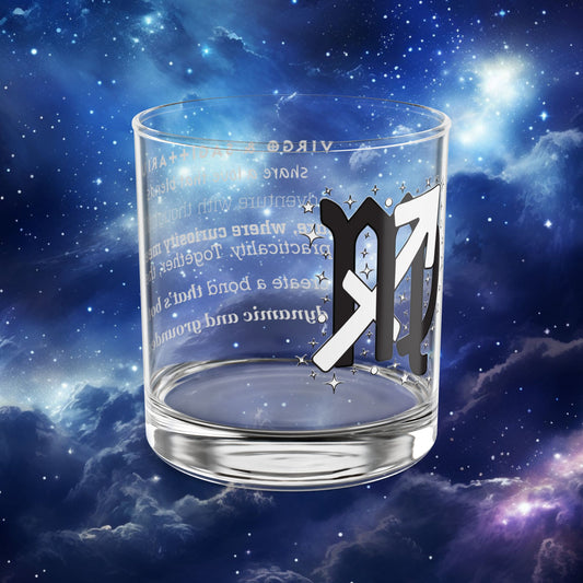 Virgo Sagittarius Zodiac Rocks Glass
